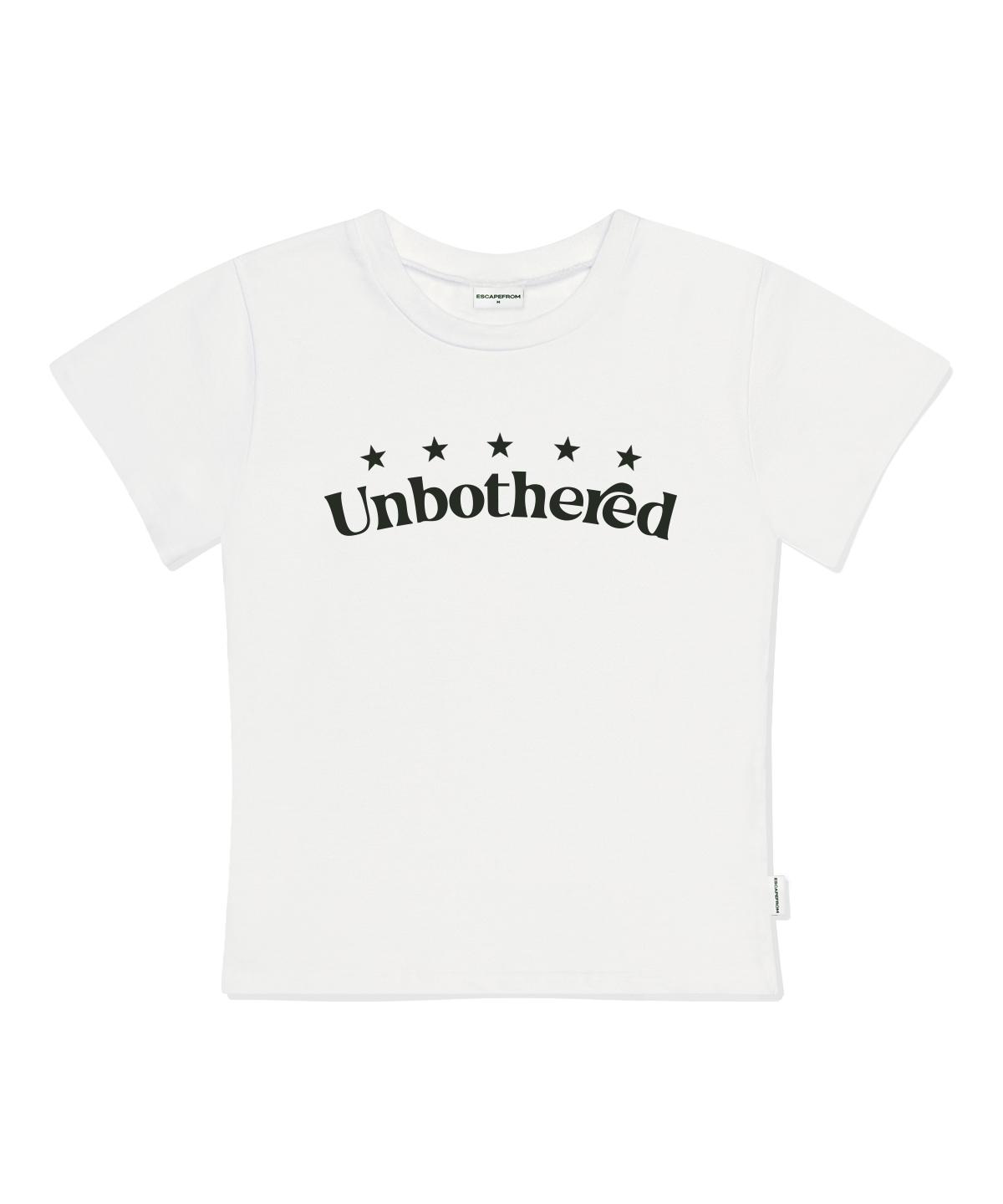 Escape From Unbothered Print Slim Fit Short Sleeve T-Shirt Ivory M