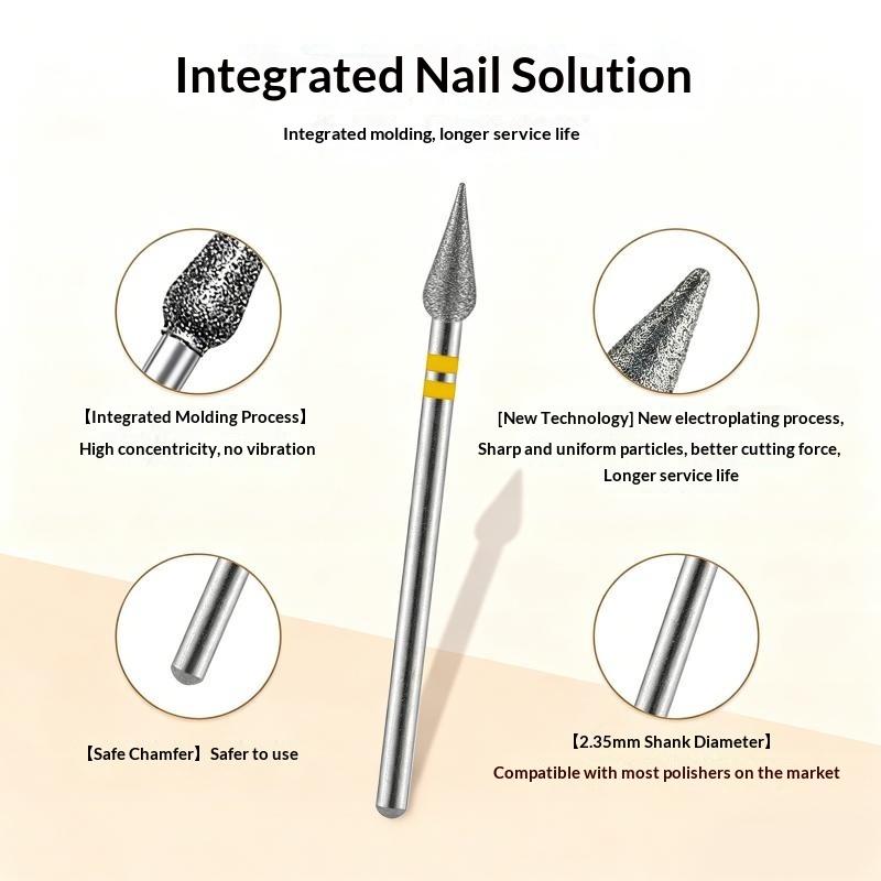 Diamond Nail Drill Bits Durable Material Multiple Uses For Home Diy Nail Art Cuticle Clean Gel Removing