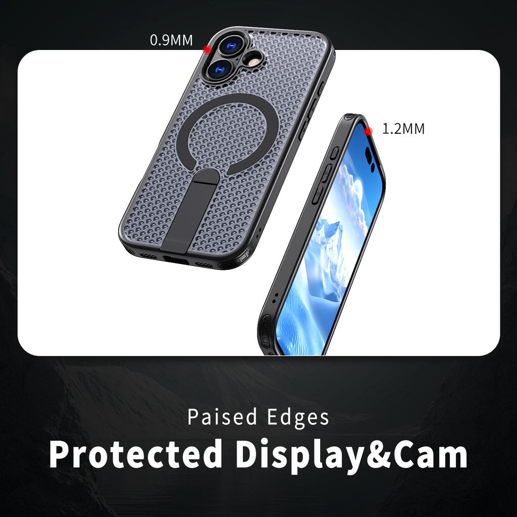 For Iphone17 Hard Cell Phone Bag Stand Case for Iphone 17 Pro Max 16e 16 17 Air Plus Iphone17 Iphone16 Dual Layer Funda Capa