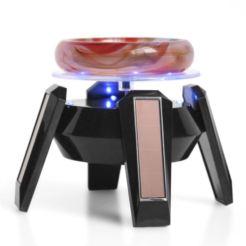 

Solar-Powered Rotating Display Stand for Jewelry and Ornaments Black Base with White Light