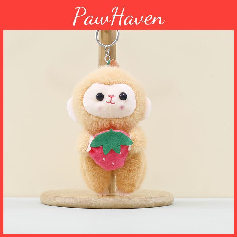 Fruit Monkey Cute Plush Keychain Cartoon Monkey Toy And Keyring Gift Accessory