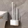 Wall-Mounted 3-in-1 Drainable Toilet Brush Set for Bathroom Corner Cleaning