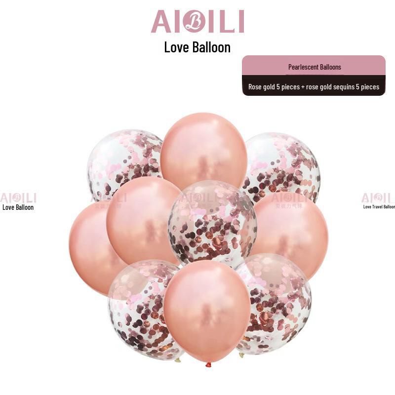 Metallic Sequin Balloon Set for Birthdays, Valentine's Day, and Weddings