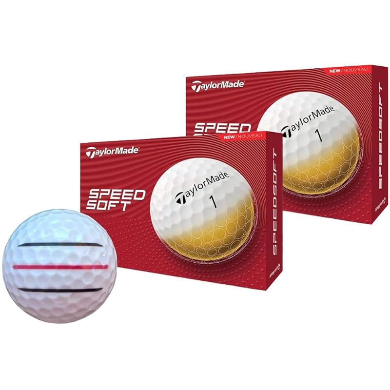 

[Hapiraki_Golf Line] taylor made golf ball SPEED SOFT speed soft With line (2 dozen white_3 lines)