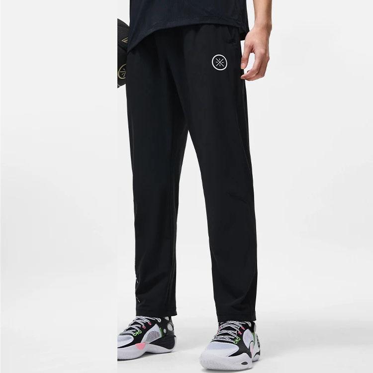 Li-Ning Wade Series Logo Print Sun Protection Cooling Straight-Leg Knit Sports Pants Men Bottoms Black AKYT231-1