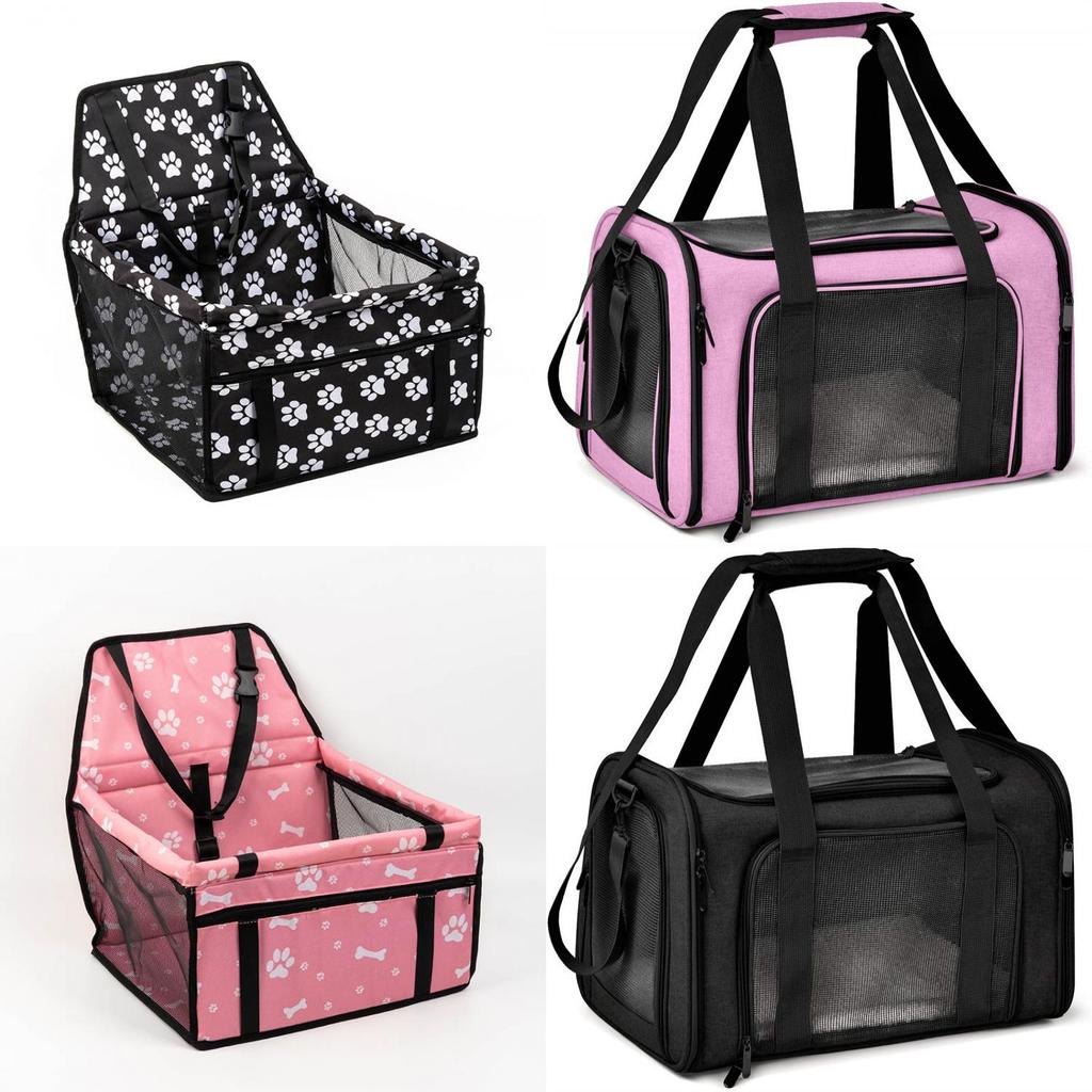 Pvc Pet Carrier Bag With Breathable Mesh Expandable Foldable For Cats And Dogs