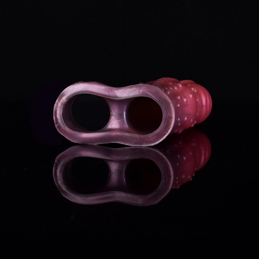 Penis Sleeve with Cock Ring, Male Sex Toys Enhance Male Stamina, Reusable Penis Extender, Stretchy Silicone Ring for Enlargement and Prolongation