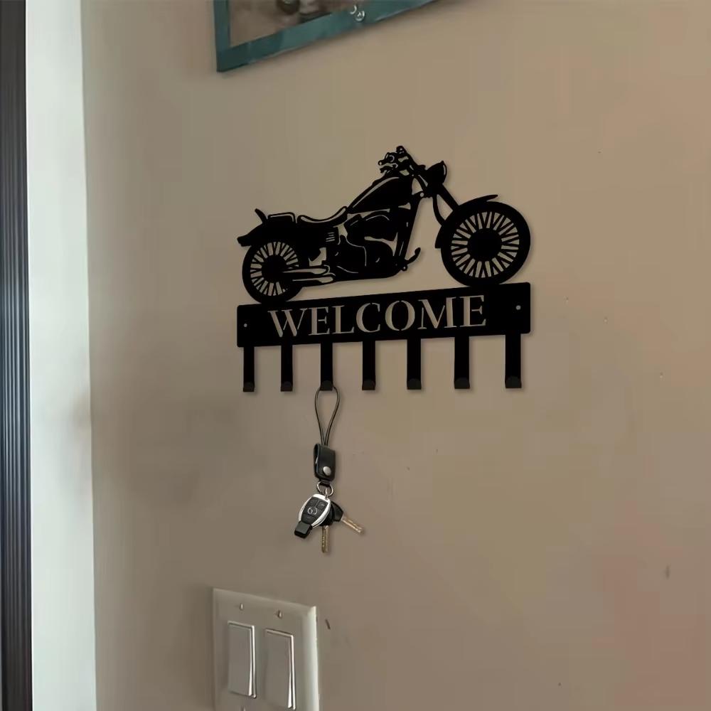 1 szt., Ścienny Metalowy Wieszak na Klucze Motocyklowe, Wielofunkcyjny Haczyk na Ubrania Torby Klucze, Dekoracyjny Haczyk Ścienny do Salonu