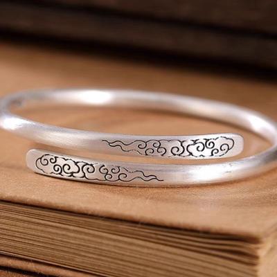Open Bracelet Women's Ethnic Style Retro Solid Worn Bracelet Simple Matte Bracelet Festival Gift