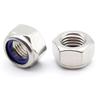 50-Piece M4 Hex Lock Nuts, Nylon Lock Nuts, 4mm Height, 6.8mm Hex Width, 403 Stainless Steel, Nylon Insert Self-Locking