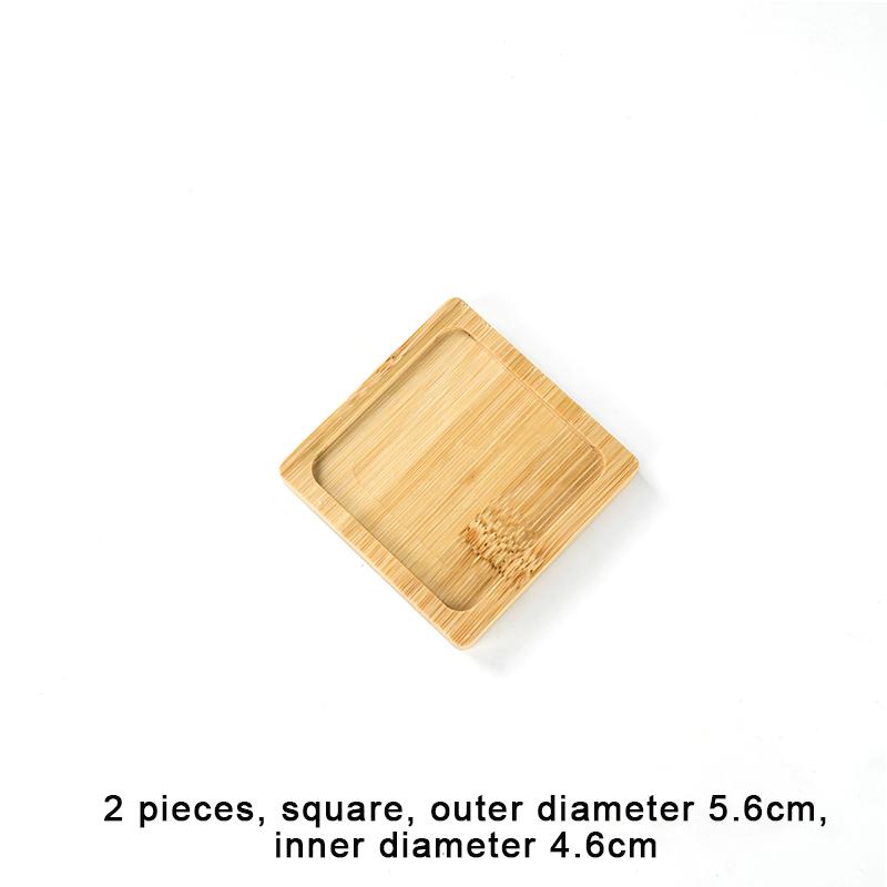 Einfacher Stil Hausdekoration Sukkulenten Bonsai Halter Runde Quadratische Blumentopf Basis Bambus Holz Tablett