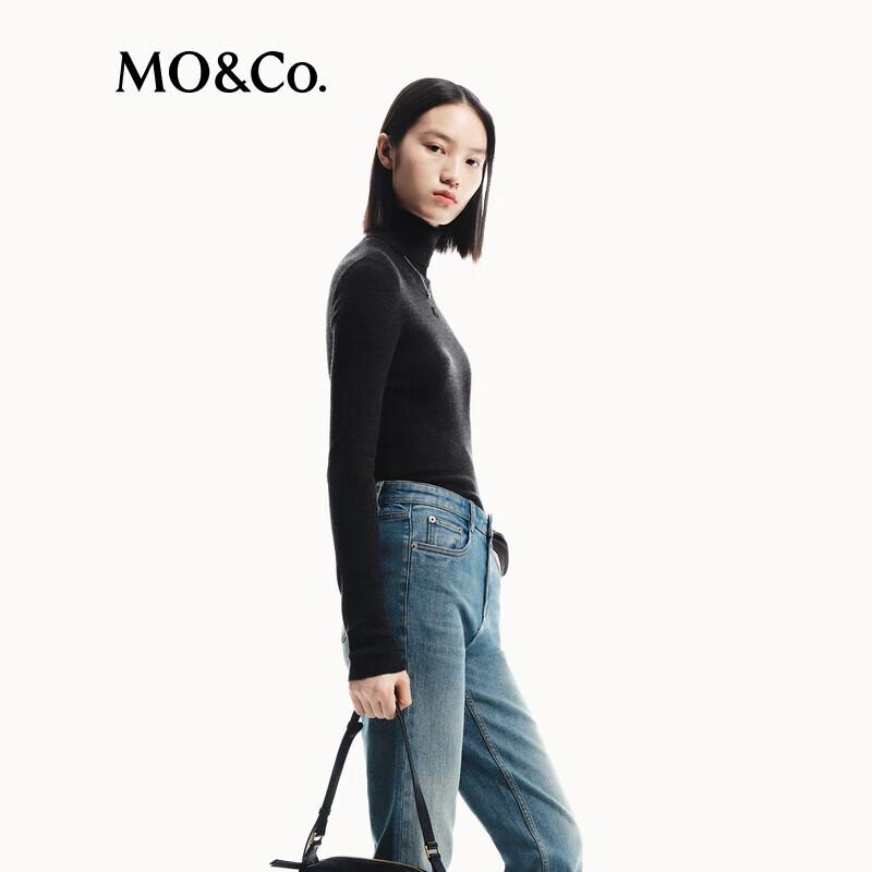 MO&Co. Women's Machine Washable Wool Turtleneck Knit Sweater