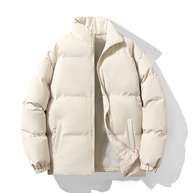 

Мужское зимнее хлопковое пальто с воротником-стойкой - модное, плотное, однотонное, свободного кроя, большого размера M