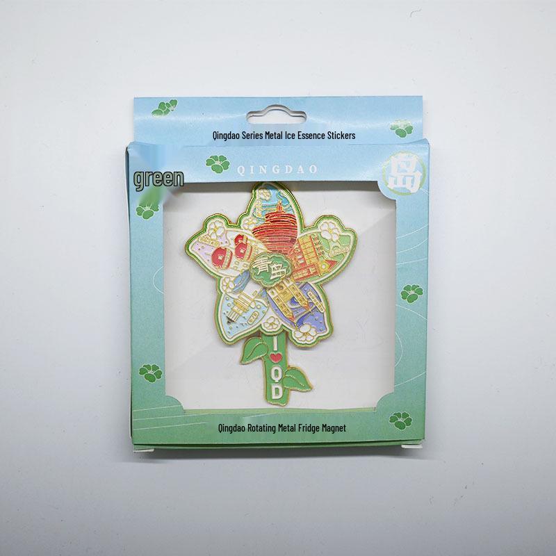 Qingdao Landmark Rotating Flower Magnet Souvenir