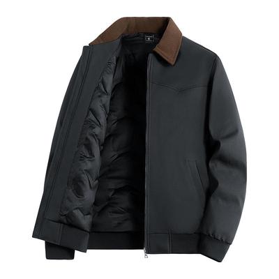 Di Yu Shen Long Men's Anti-Wrinkle Winter Down Jacket - White Duck Down Lapel, Cold-Resistant, Casual and Loose Outerwear.