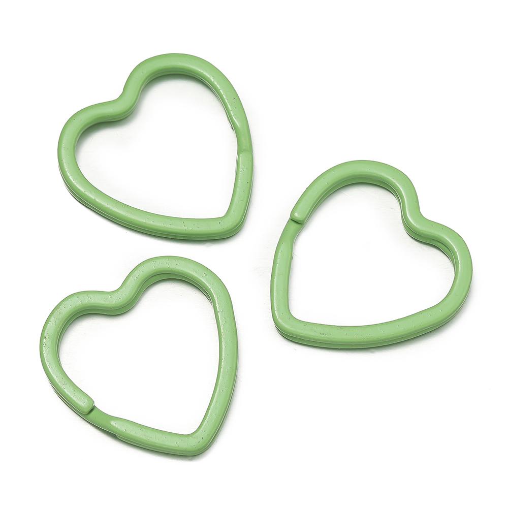 5pcs Cute Colorful Heart Spray Paint Keyring Keychain Split Ring Metal Car Key Ring for DIY Handmade Jewelry Making Accessories