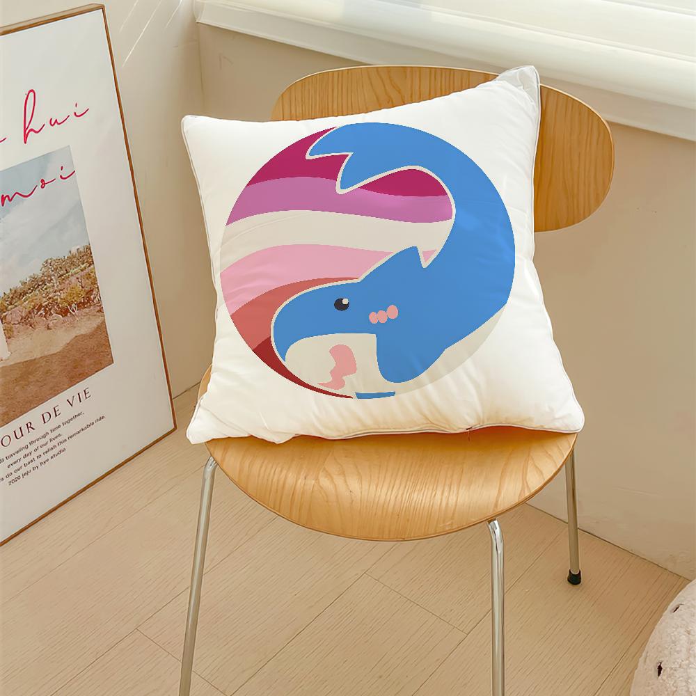 Trans Blahaj Shark Cushion Cover Pillow Cover Decoration Room Home Sofa Living Office Car Nordic Simplicity