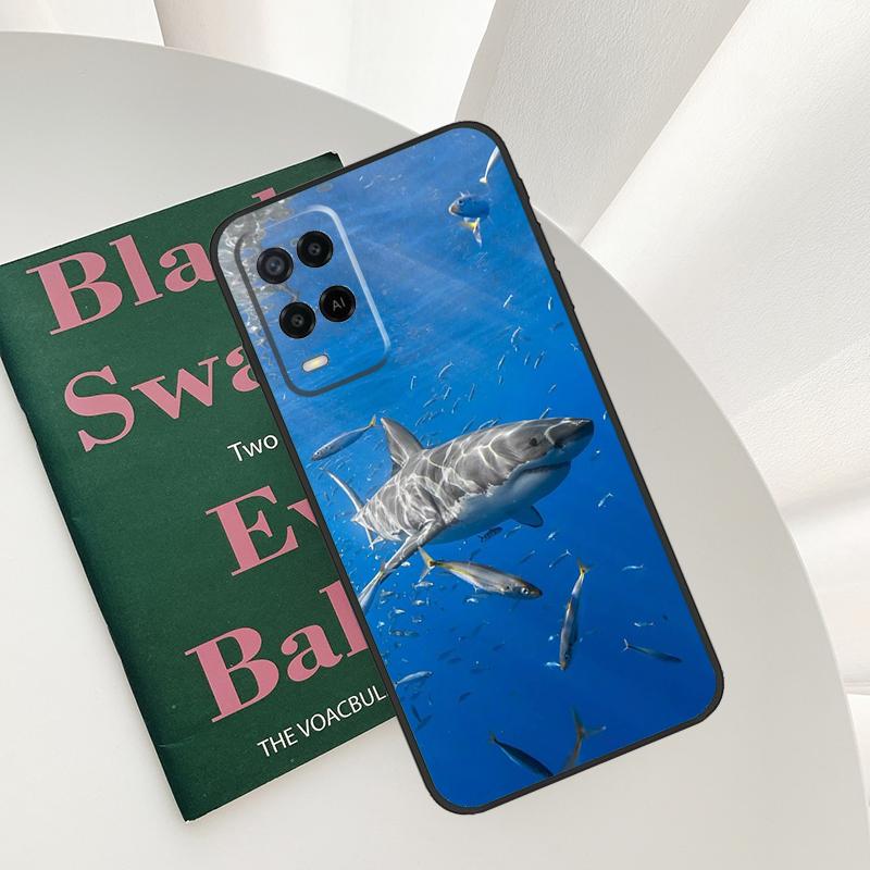 Ferocious Shark Animal Case For Oppo A58 A78 A98 A15 A16 A17 A52 A72 A76 A96 A54 A74 A94 A57 A77 A54S A57S Cover