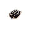Adjustable Alloy Flower Ring with Drip Glaze & Rhinestones - European & American Creative Design for Women