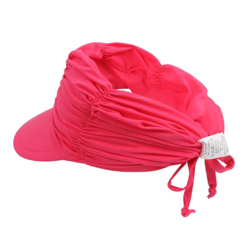 Long Brim Sun Hat for Women Breathable Open Top Sun Beach Cap UV Protective Hat with Adjustable Strap Foldable Visor Hat