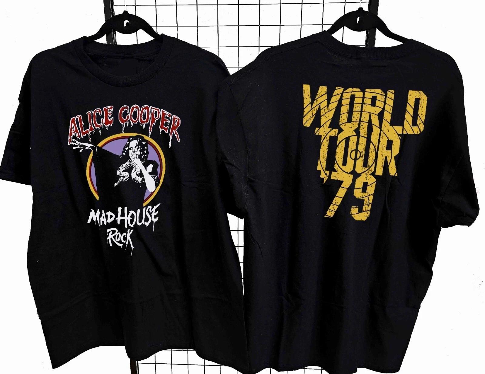 Alice Cooper 1979 Madhouse Rock Tour 2X Sided Cotton T -Shirt 4XL