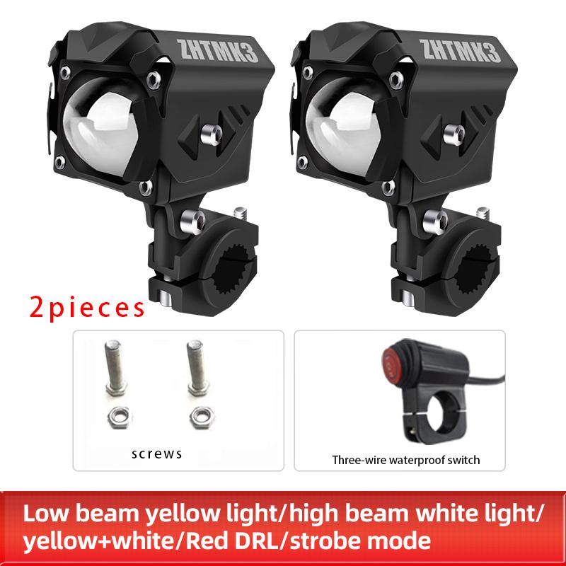 

Фара-прожектор для мотоцикла, противотуманная фара ближнего и дальнего света, сверхяркая лампа с красными ДРЛ, вспомогательная вспышка для дальнего света для бездорожья, квадроцикла, грузовика 2PCS разноцветный