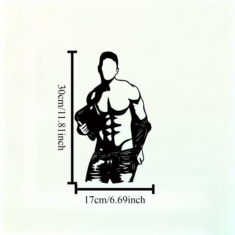 Metal Silhouette Wall Art Weatherproof Iron Sculpture Gym Outdoor Decor Gift