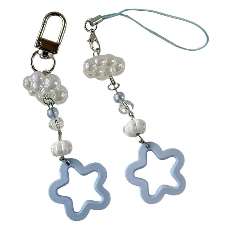 Fashionable Resin and Alloy Phone Strap with Unique Star and Cloud Designs for Trendy Women and Trendsetters Use