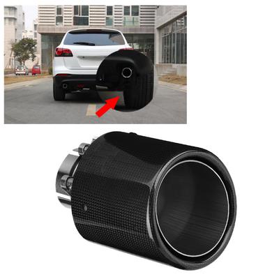Carbon Fiber Style Car Modified Single Outlet Exhaust Pipe Muffler Tip Tail Throat 63-114mm
