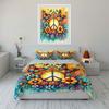 Bohemian Peace Symbol Art Set Multiple Sizes Kid'S And Adults' Bedroom Exquisite 3Pc Bedding Set, Gift