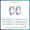 BAMOER 925 Sterling Silver Blue Evil Eye Ear Buckles Heart-shaped Zircon Hoop Earrings for Women Gift Fine Jewelry
