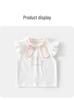 New Arrival: Girls' Cute Rabbit Two-Piece Set - Short Sleeve & Shorts, Breathable Cotton Gauze Summer Outfit