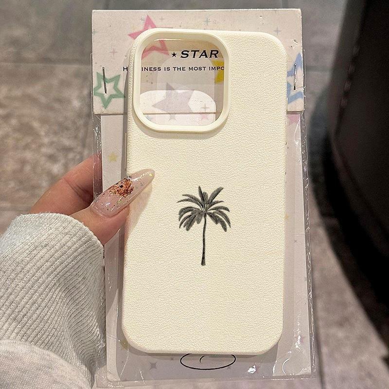 Minimalist Palm Tree Pattern Phone Case For iPhone 11 12 13 14 15 16 17 Pro Max 17 Air 15 14 Plus X XR XS Soft TPU Funda Cover