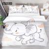 Kids Cartoon Elephant Duvet Cover Lovely Animal Theme Bedding Set Full For Girls Boys Kawaii Room Decor Microfiber Quilt Cover
