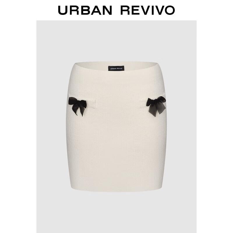 

UR Women s Bow-Decorated Knit Miniskirt (UWG950151) L