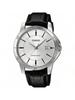 Herren Quarz Uhr mit Metallgehäuse und Lederarmband MTP-V004L-7A