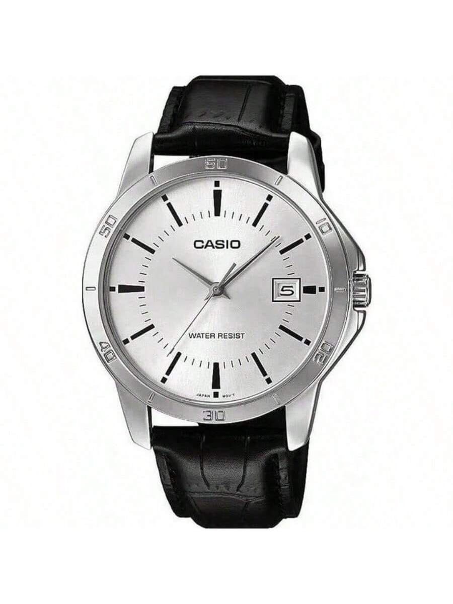 

Casio - Men s Quartz Watch with Metal Case and Leather Strap MTP-V004L-7A чёрный