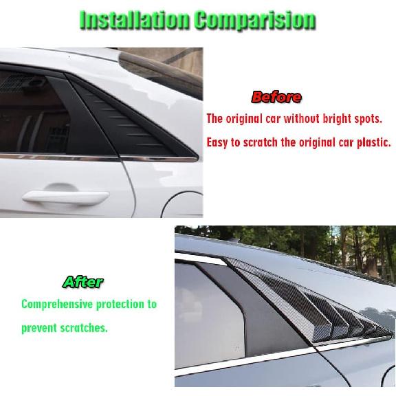 BOYOUS 2pcs ABS Racing Style Rear Side Window Louvers Air Vent Scoop Shades Cover Blinds Exterior Decoration Accessories Compatible with Hyundai