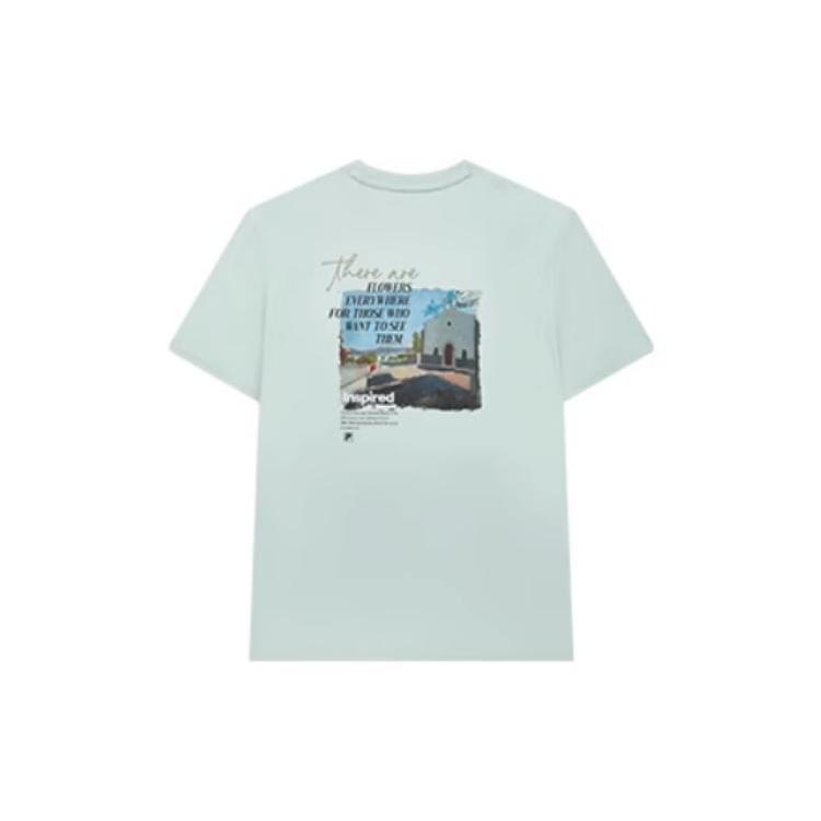 New FILA X THE MET Co Branded Series T Shirts Men's Green F11M330101F-LG