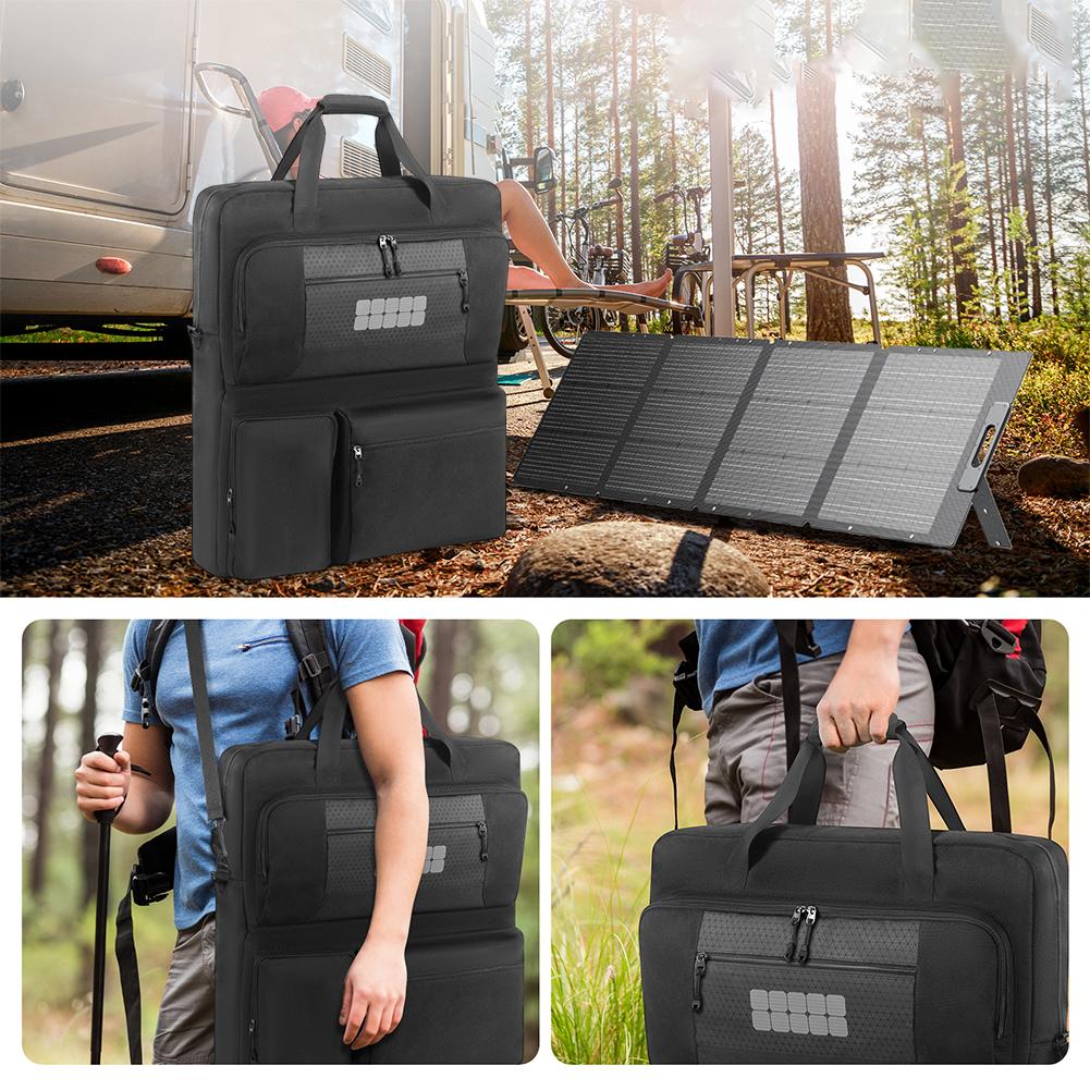 Solar Panel Storage Bags Waterproof Solar Board Protective Handbag Large Capacity for Portable Solar/BLUETTI 100W & 200W