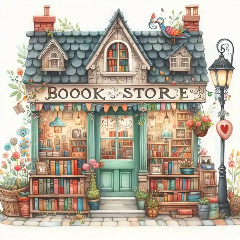 

Магазин 5D алмазной живописи Дом Пейзаж DIY Алмазная мозаика Книга Ручная работа Хобби Вышивка Настенный декор Уникальный подарок 20x20cm Full Round