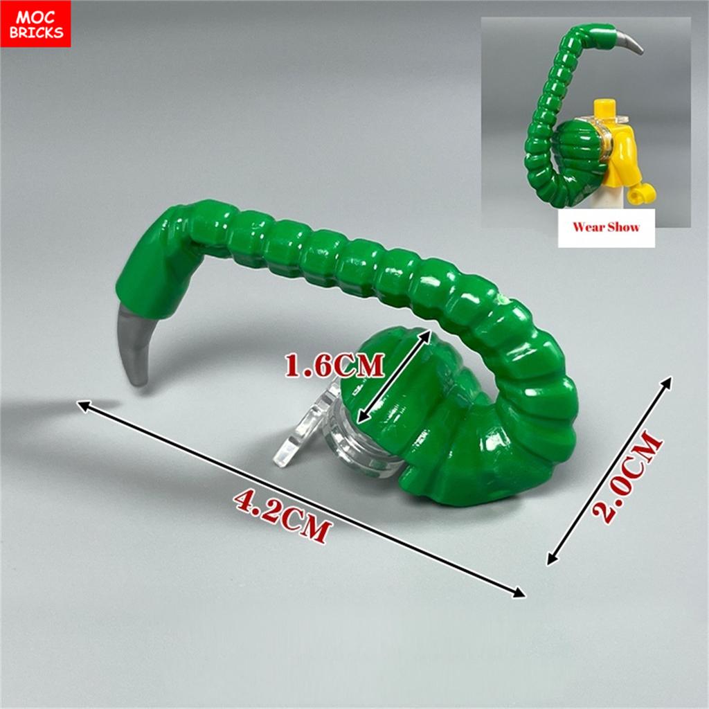 Non-Toxic 4Pcs Moc Bricks 4Cm Figure Wear Scorpion Tail Weapon Wild Animals Model Educational Building Blocks For Children Kids Gifts
