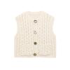 Zbzr Summer New Arrival Women's Clothing Fashion Style Stylish Simple and Versatile Cable Stitch Gold Button Thick Needle Vest