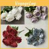 Faux Rose Flower Bundle With Velvet Material For Wedding Centerpieces And Event Decor