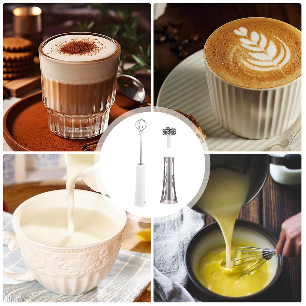 Milk Frother Handheld Rechargeable Drink Mixer Hand Mixer For Home Cafe Morning Weekend Brunch Dinner Party Holiday Gathering