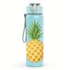 1 PZ Ananas Giallo Frutta Grafica 750ml Colore Plastica Sportiva Borraccia Anti-perdita Tappo a Beccuccio Ribaltabile Per Sport Ufficio Uso Domestico