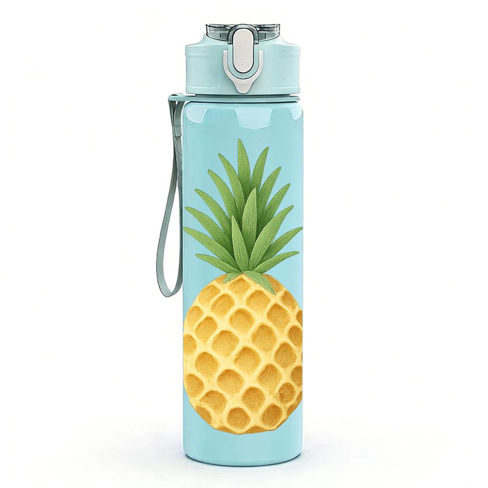 1 PZ Ananas Giallo Frutta Grafica 750ml Colore Plastica Sportiva Borraccia Anti-perdita Tappo a Beccuccio Ribaltabile Per Sport Ufficio Uso Domestico
