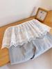 Sweet Style Women's Lace Trim Layered Short Skirt Apron