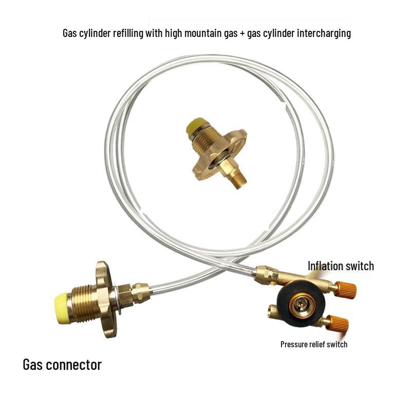 Reusable Outdoor Gas Canister Inflation Valve - Dual-Ended Connection Line
