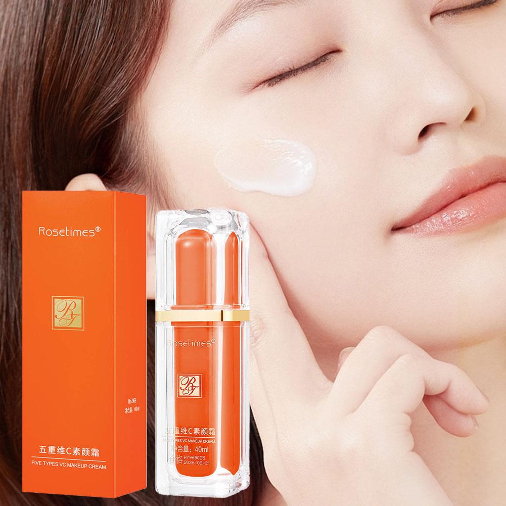 Five Vitamin C Brightening Cream Primer Primer Brightening Moisturizer Care Cream Natural Skin X3Y2